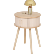 MISOU Nachtkastje - Met Lade - Rond - Modern - Hout - Slaapkamer - Bij...