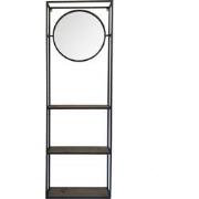 Clayre & Eef Spiegel  53x165 cm Zwart Hout Rond Grote Spiegel