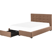 Beliani LA ROCHELLE - Tweepersoonsbed-Bruin-Polyester
