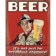 Clayre & Eef Tekstbord  20x25 cm Rood Wit Ijzer Rechthoek Beer It's no...