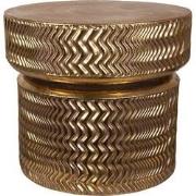 Clayre & Eef Bijzettafel  Ø 58x52 cm Goudkleurig Metaal Rond Plantenta...
