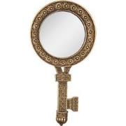 Clayre & Eef Spiegel Sleutel 13x2x25 cm Goudkleurig Kunststof Glas