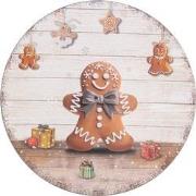 Clayre & Eef Onderbord Ø 33 cm Beige Bruin Kunststof Rond Gingerbread ...