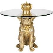 Clayre & Eef Bijzettafel Rond Hond Ø 55x55 cm Goudkleurig Kunststof Gl...