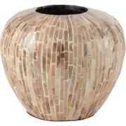 J-Line - Vaas Nuye Bol Schelpen/bamboe Beige - 25x25x21cm