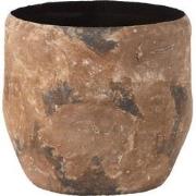 J-Line - Vaas Doji Ruw Metaal Bruin - 39.5x39.5x37cm