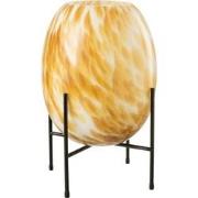 J-Line - Vaas+vt Spikkel Glas Wit/oker - 23x23x37.5cm