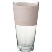 J-Line - Vaas Delph Glas Transparant/lichtroze Small - 19x19x35cm