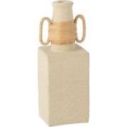 J-Line - Vaas Celine Ringen Ovaal Cement Zand Naturel - 13x10x29cm