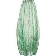 J-Line - Vaas Ribbels Glas Aqua Large - 12.5x12.5x29cm