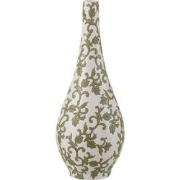 J-Line - Vaas Yezi Peer Porselein Groen/wit - 16x16x43cm