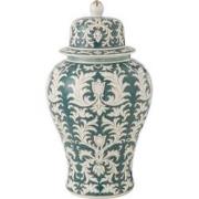 J-Line - Vaas Victoria Amfoor Porselein Groen/wit - 29x29x51cm