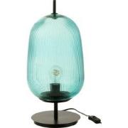 J-Line - Tafellamp Oasis Glas Blauw Large - 22x22x49cm