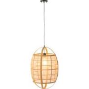 J-Line - Hanglamp Ion Linnen/bamboe Naturel Small - 37x37x56cm