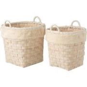 J-Line - Set Van 2 Manden Rond Met Handvaten Imitatiebont Afneembaar R...