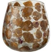 J-Line - Windlicht Gerard Glas Amber Large - 14.5x14.5x15cm