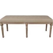 Clayre & Eef Bankje 122x41x46 cm Bruin Beige Hout Textiel