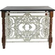 Clayre & Eef Sidetable  101x55x79 cm Bruin Wit Hout Rechthoek Wandtafe...