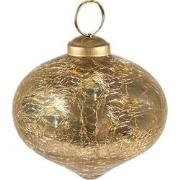 Clayre & Eef Kerstbal  Ø 9 cm Goudkleurig Glas Kerstdecoratie