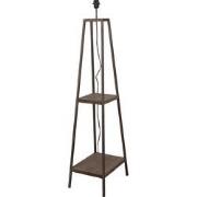 Clayre & Eef Vloerlamp  39x28x134 cm Bruin Hout Ijzer Vierkant Staande...