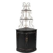 Clayre & Eef Wandkast  78x55x181 cm Zwart Hout Ijzer Opbergkast