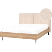 Beliani LIMANTON - Tweepersoonsbed-Beige-Bouclé