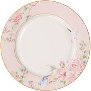 Clayre & Eef Dinerbord  Ø 27 cm Roze Wit Porselein Bloemen Eetbord