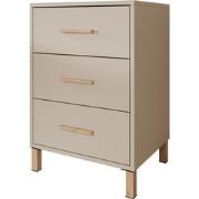Meubella Nachtkastje Bahia - Beige - 48 cm - 3 lades