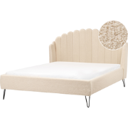 Beliani AMBILLOU - Tweepersoonsbed-Beige-Bouclé