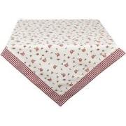 Clayre & Eef Tafelkleed  150x250 cm Rood Wit Katoen Rechthoek Rozen Ta...