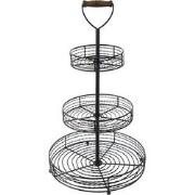 Clayre & Eef Etagère 3 laags  Ø 34x59 cm Zwart Ijzer Rond Fruitschaal ...