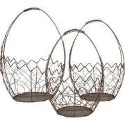 Clayre & Eef Opbergmand Set van 3 Ø 28/  Ø 23 / Ø 18 cm Bruin Metaal