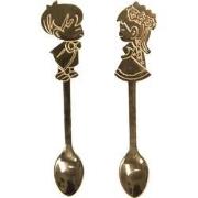 Clayre & Eef Lepels Set van 2  12 cm Goudkleurig Metaal Kinderen Eetle...