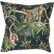Clayre & Eef Kussenhoes  45x45 cm Groen Zwart Polyester Vierkant Jungl...