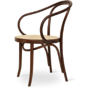 Venice No. 9 houten eetkamerstoel met armleuningen en rotan zitting wa...
