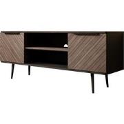Meubella TV-Meubel Pedro - Donker eiken - Zwart eiken - 150 cm