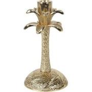 Metalen Kandelaar Palm Goudkleurig maat M 26 cm hoog