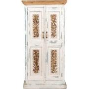 Clayre & Eef Wandkast  76x38x151 cm Wit Bruin Hout Opbergkast