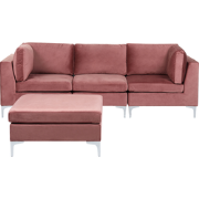 Beliani EVJA - Modulaire Sofa-Roze-Fluweel