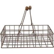 Clayre & Eef Opbergmand  34x19x8 cm Bruin Ijzer Hout Mand
