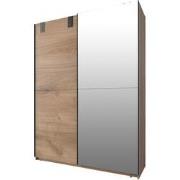 Kast met 2 schuifdeuren, 1 spiegeldeur + 1 eiken deur - L135 cm