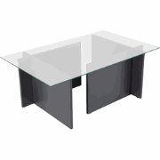 Salontafel met glazen blad L105 cm - NOAH