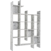 Rek 18 planken H188 cm - Manco - Witmarmerlook