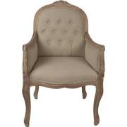 Clayre & Eef Fauteuil 62x58x101 cm Bruin Beige Hout Textiel