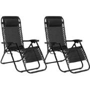 Feel Furniture - Buiten ligstoel - verstelbaar - Zwart - 2 stuks