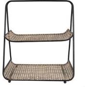 Clayre & Eef Etagère 2 laags  46 cm Bruin Zwart Ijzer Fruitschaal etag...