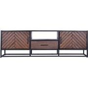 Tv Meubel Bruin - Visgraat - 165cm - Mangohout - Kast Isa
