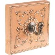 Clayre & Eef Wandhaak  10x10 cm Oranje Hout Metaal Vierkant Kapstok