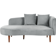 Beliani CHAUMONT - Chaise longue-Grijs-Fluweel