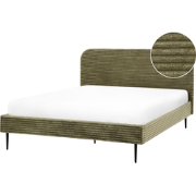 Beliani FLAYAT - Tweepersoonsbed-Groen-Corduroy